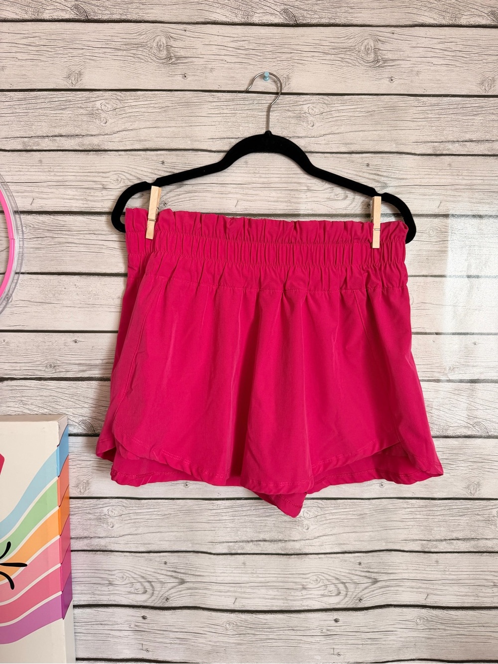 Women's Elastic Waist Hot Pink Skort